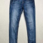 Miss Me Mid Rise Easy Skinny Decroaive Back Pocket Bling Blue Jean Size 27 Photo 0