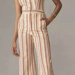 Maeve Anthropologie  Portside Colette Jumpsuit White Stripe 6P Petite Photo 0