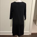 Loft New With Tags  Petite Outlet Black Jersey Knit Swing Dress Sz MP Photo 3