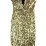 A'gaci S Sequined Strapless Formal Mini Dress in Gold Photo 0