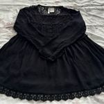 Forgotten Grace black lace crochet long sleeve blouse tunic, size S bohemian Photo 10