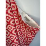 Loft  00 Textured Geo Jacquard Shift Skirt Ivory & Blood Orange shimmer detail​ Photo 3