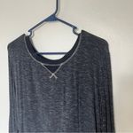 Anthropologie Felina Charcoal Long Sleeve Sweater Lightweight Top Grey Small Photo 2