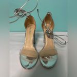 Lala Ikai silver clear heeled sandals with rhinestones size‎ 7 1/2 S Photo 1