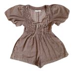 Altar'd State Altar’d State Evie Puff Sleeve Denim Romper Size XS Photo 5