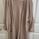 Feather tight knit open front cardigan size small Pink Photo 0