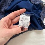 Axes Femme Navy Blue lace trimmed cami top ruffle detail pearl embellishments Size M Photo 3