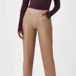 Spanx NWT Regular Pants Leather Like Slim Straight in toffee faux leather Photo 1