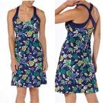 Patagonia  MORNING GLORY BLUE WHITE MULTI TROPICAL FLORAL DRESS S Photo 1