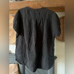 Quince  Black 100% Organic Cotton Gauze Roll Sleeve Shirt Size Large Photo 5