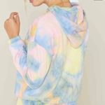Sadie & Sage Kickback Sky Tie Dye Hoodie Cropped Pink Yellow Blue Size S Photo 7