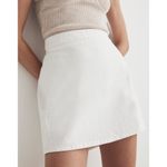 Madewell Denim High-Waist Straight Mini Skirt in Tile White Size 24 Photo 3