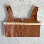 Anthropologie  Maeve Faux Leather Notch Tank Cognac Brown‎ Cropped Size 10 Photo 8