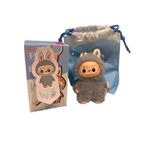Pop Mart Labubu Pin for Love Gray Letter W Mini Plush Pendant Photo 1