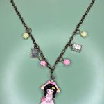 Handmade Kawaii Anime Pink Bunny Rabbit Girl Cottagecore Charm Necklace Photo 1
