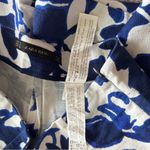 ZARA Women's Blue and White High Waist Shorts with Bold Print Floral Size S Photo 4