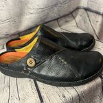 Clarks Clark’s Unstructured Women’s Black Leather Clogs Size 10 Photo 1