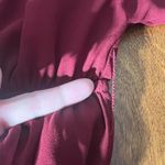 ANRABESS Maxi Dress XL Maroon Sheer Lined Slit‎ Dolman 3/4 Sleeve Elastic Waist Red Photo 10