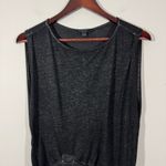ALLSAINTS Rivi Knotted Front Heathered Gray/Black Tank Photo 1