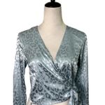 VERO MODA Vero Mada Something New Women's Mia Satin Long Sleeve Wrap Top S NWT Photo 2