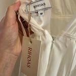 Rihoas The White Deep V Neck Pleated Midi Dress Size M Photo 8