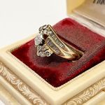 Solid 14k Yellow Gold And Natural Diamond Wedding Ring Size 5.5 Photo 3