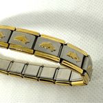 Vintage Y2K Italian Link Charm dolphins gold Photo 3