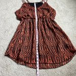 Poetry  Burnt Orange & Brown Chiffon Mini Dress. Size Medium Photo 4