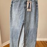 REWASH  high slit maxi skirt denim jean released hem size 9/29 trendy western NWT Photo 1