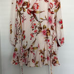 Tinsel Floral Dress with Red and Green Accents Pink Photo 0