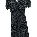 Good Luck Gem NWT Black & White Floral Ruched Short Sleeves Midi Dress Size XS Photo 3