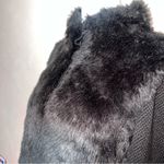 Tahari Wool Faux Fur Full Snap Long Black Mixed Media Sweater Shacket Size Small Photo 4