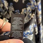 White House | Black Market WHBM black blue paisley Boho western semi sheer button down shirt 8 Photo 10