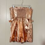 Urban Outfitters  Tara Metallic Rose Belted Pockets Strapless Romper Size L NWOT Photo 6