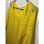 Tacera Women's Dress Yellow Medium Bright Lace Long Sleeve Work Office M Photo 1