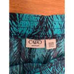 Cato  Tropical Relaxed Resortwear Pants Elastic Waist Belt Loop Blue Black 26/28W Photo 3
