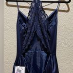 B Darlin NWT B Darling Satin Lace Back Mini Dress Junior Size 11-12 Navy Blue Photo 8