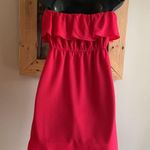 Forever 21 Red Strapless Mini Dress With Flowy Ruffled Bodice Size Medium Photo 1