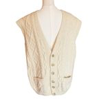 Men’s Irish Wool Cable Knit Vest Tan Size M Photo 0