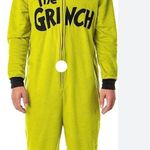 Dr. Seuss  Grinch Women's Jumpsuit Pajama Costume with Grinch Face on Hood Size M Photo 3