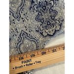 Hem & Thread  Short Sleeve Button Front Tunic Blouse Paisley Blue Women's Size M Photo 8