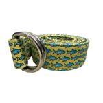 Vineyard Vines By Shep Ian Medium green fish print Double Ring Belt Photo 0