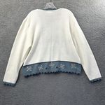 Vintage Koret Knit Cardigan Sweater Snowflakes Holiday Sequin Embroidered W LP White Size undefined Photo 2