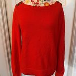 Loft Orange Shoulder Button Boatneck Sweater Photo 1