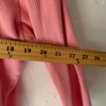 Y2k Pink Ribbed Knit Cardigan Top Ruffle Trim Long Sleeve Button Up Blouse Large Photo 4