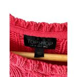 Topshop  Hot Pink Open Knit Long Sleeve Round Neck Sweater US Sz 2 Photo 2