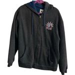 New York Rangers NHL Rinkside Full Zip Logo Speckled Hoodie Size Large Black Photo 1
