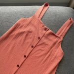 ZARA  Coral Button Down Sleeveless Maxi Dress Large Photo 2