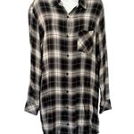 Rails  Black White Plaid Button Down Long Sleeve Bianca Soft Shirt Dress size M Photo 0