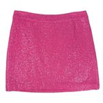 Loft  Hot Pink Barbie Sequin Mini Dress Skirt Wool Blend Size 8 Photo 0